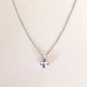 White gold heart necklace